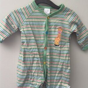 Healthtex Multicolor Striped Baby Footie with Giraffe